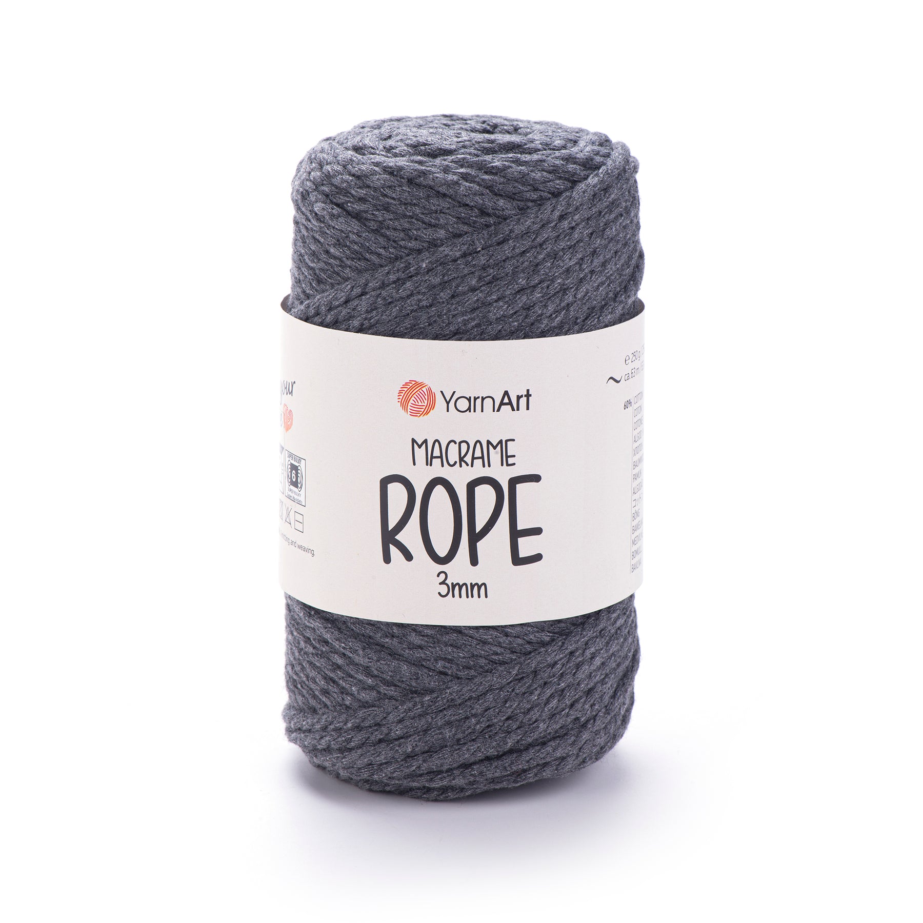 חוטי מקרמה לסריגה ועבודת יד MACRAME ROPE 3MM