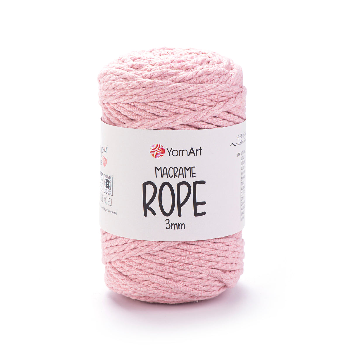 חוטי מקרמה לסריגה ועבודת יד MACRAME ROPE 3MM