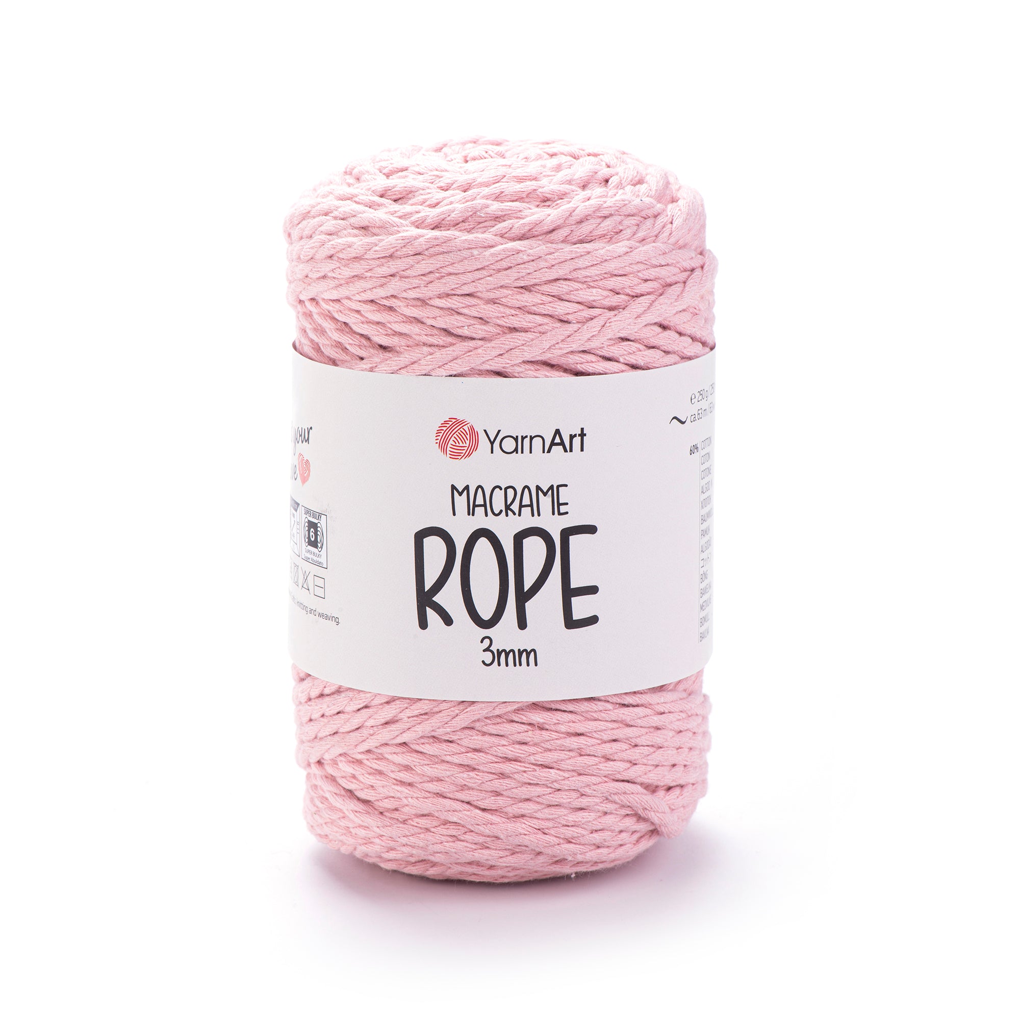 חוטי מקרמה לסריגה ועבודת יד MACRAME ROPE 3MM