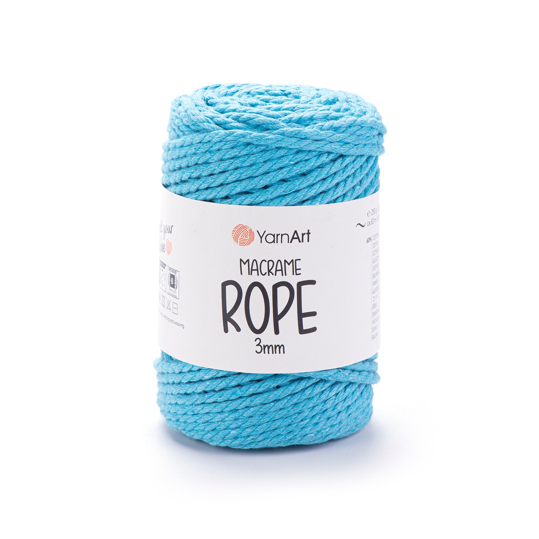 חוטי מקרמה לסריגה ועבודת יד MACRAME ROPE 3MM
