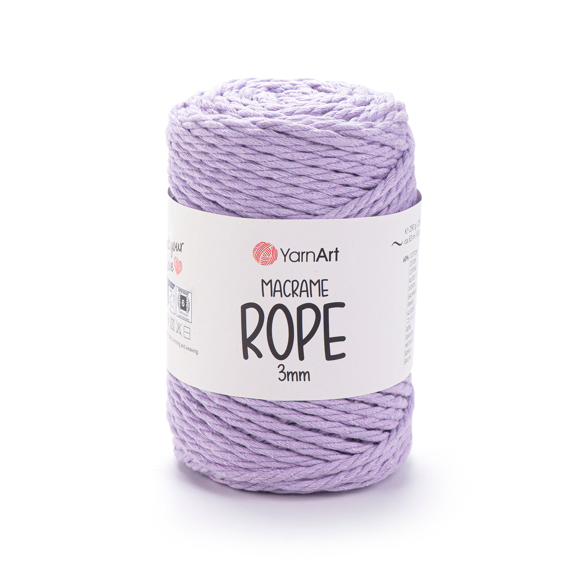 חוטי מקרמה לסריגה ועבודת יד MACRAME ROPE 3MM