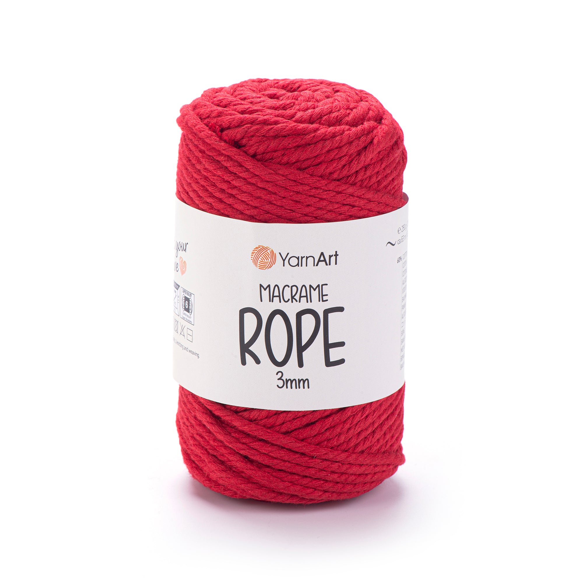 חוטי מקרמה לסריגה ועבודת יד MACRAME ROPE 3MM