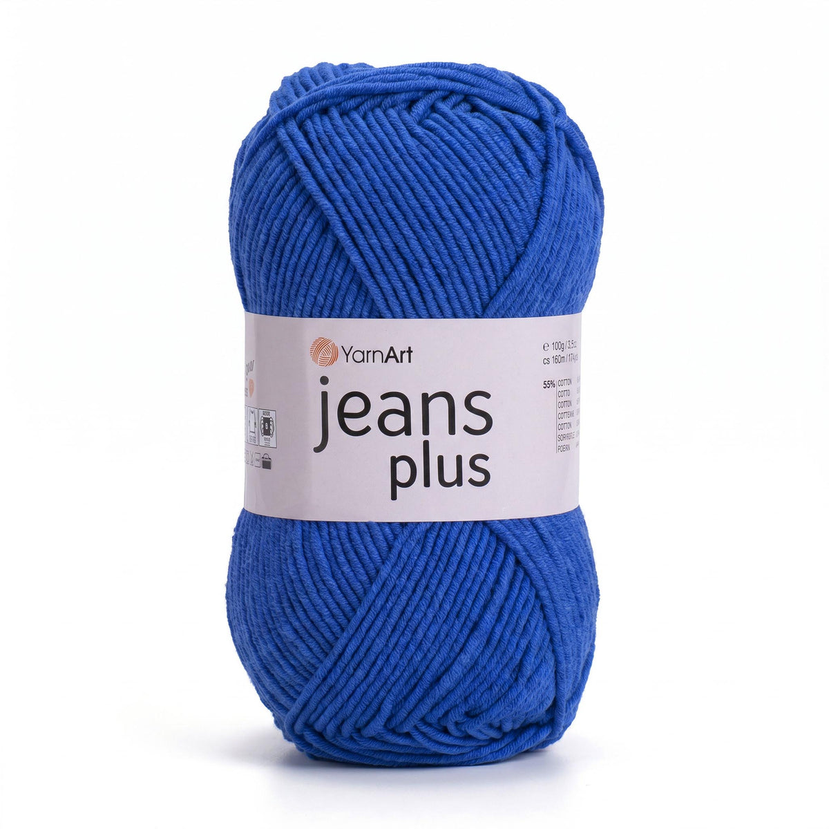 חוטי כותנה לסריגת תיקים, בובות ושמכות JEANS PLUS 100g/160m