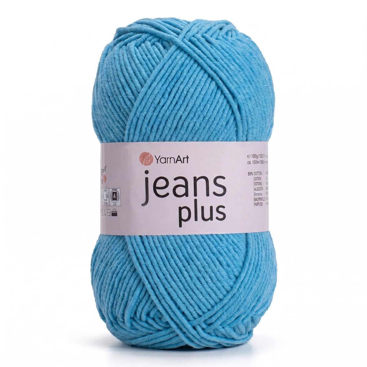 חוטי כותנה לסריגת תיקים, בובות ושמכות JEANS PLUS 100g/160m