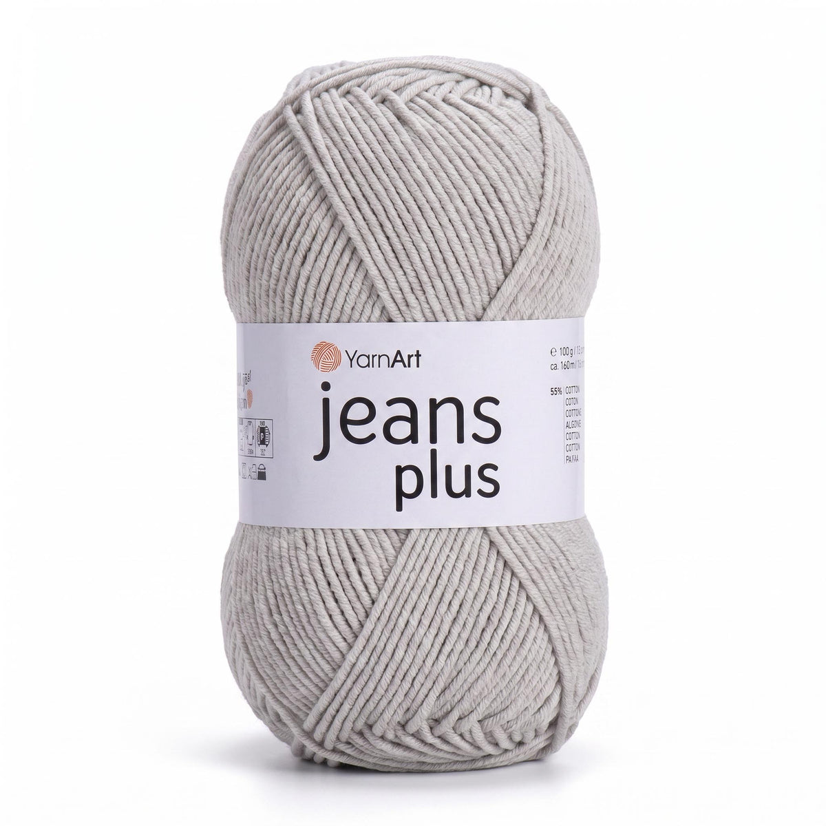 חוטי כותנה לסריגת תיקים, בובות ושמכות JEANS PLUS 100g/160m