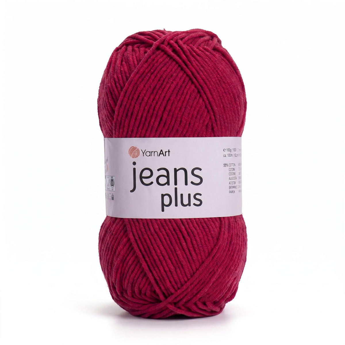 חוטי כותנה לסריגת תיקים, בובות ושמכות JEANS PLUS 100g/160m