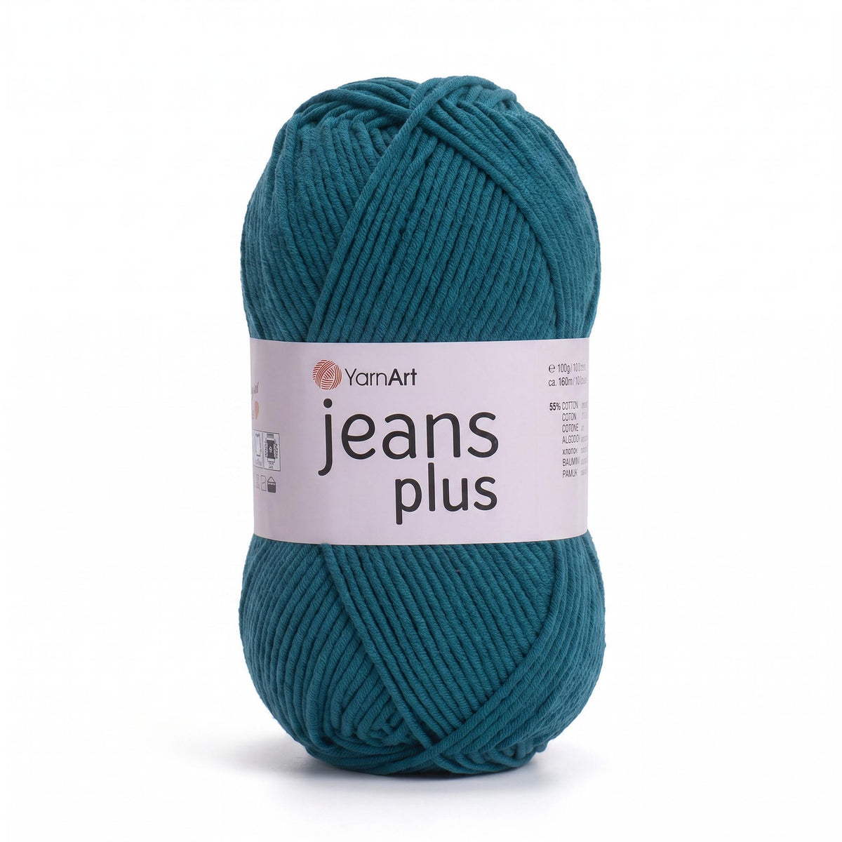חוטי כותנה לסריגת תיקים, בובות ושמכות JEANS PLUS 100g/160m