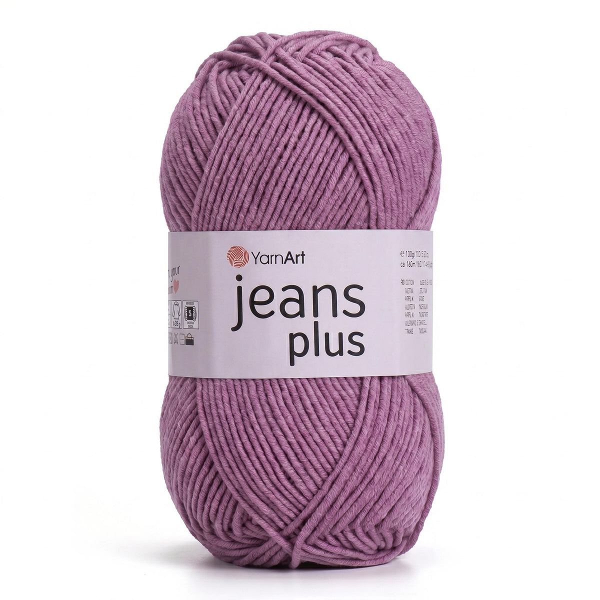 חוטי כותנה לסריגת תיקים, בובות ושמכות JEANS PLUS 100g/160m