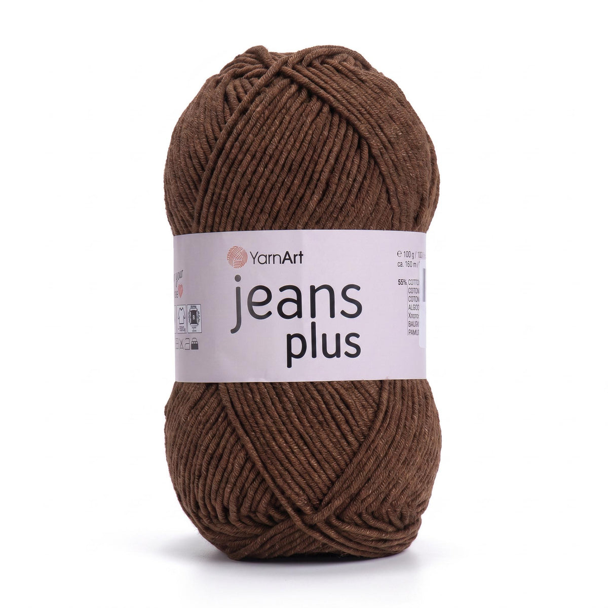 חוטי כותנה לסריגת תיקים, בובות ושמכות JEANS PLUS 100g/160m