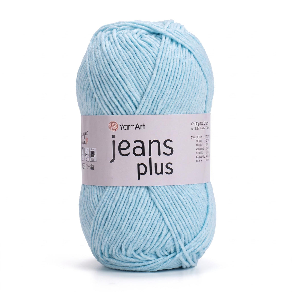 חוטי כותנה לסריגת תיקים, בובות ושמכות JEANS PLUS 100g/160m