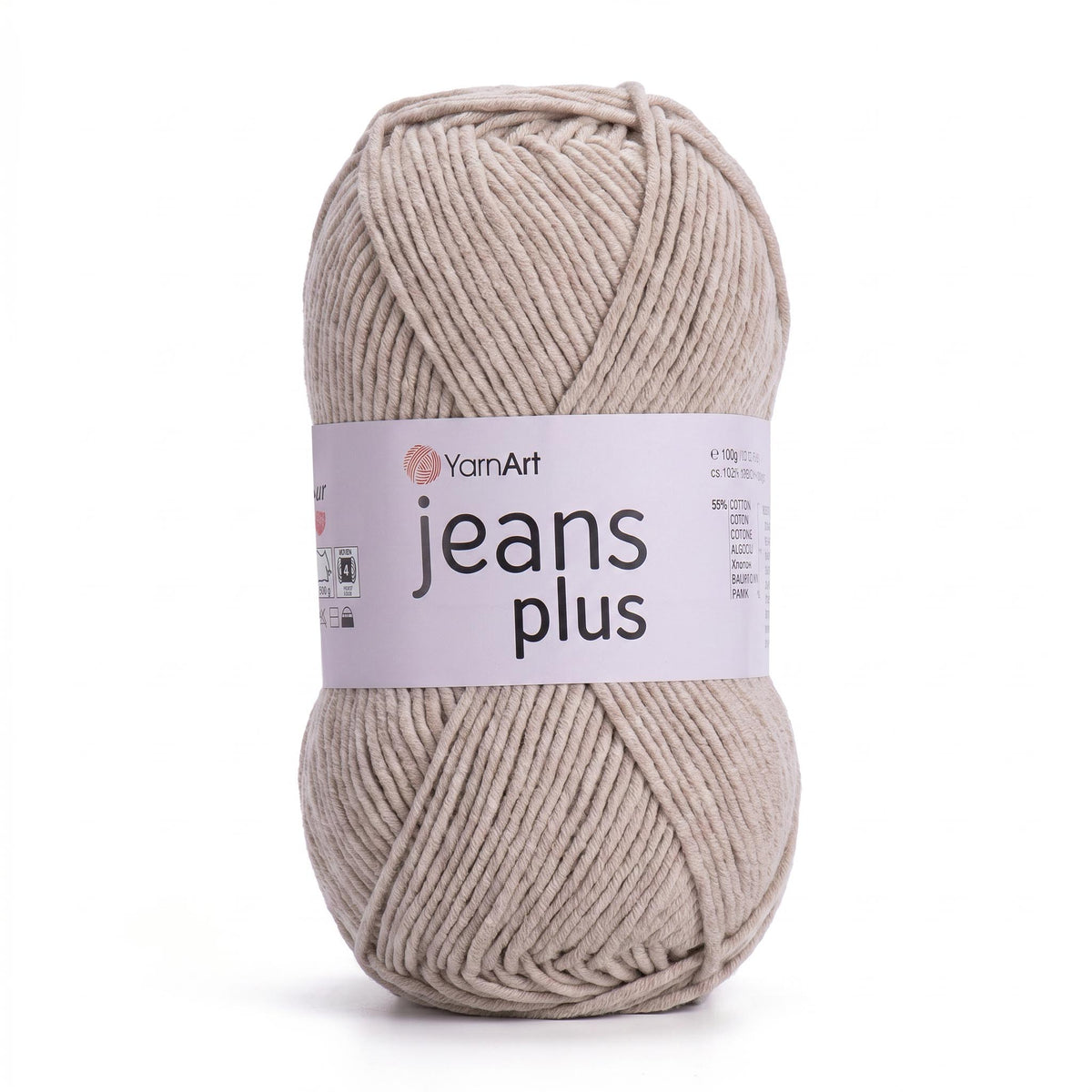 חוטי כותנה לסריגת תיקים, בובות ושמכות JEANS PLUS 100g/160m