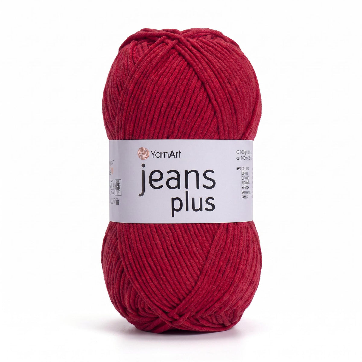חוטי כותנה לסריגת תיקים, בובות ושמכות JEANS PLUS 100g/160m