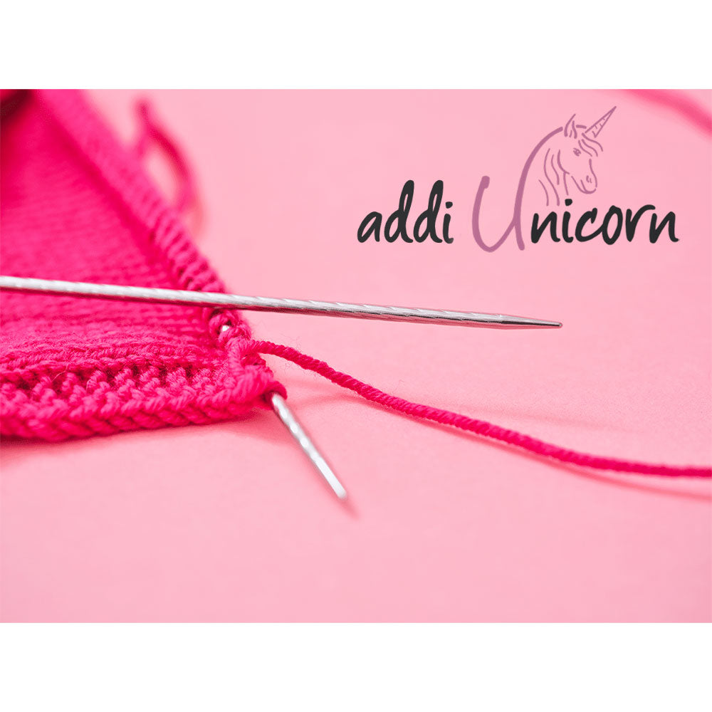 מסרגה עגולה יוניקורן מבנה ספירלי לסריגה נוחה addi