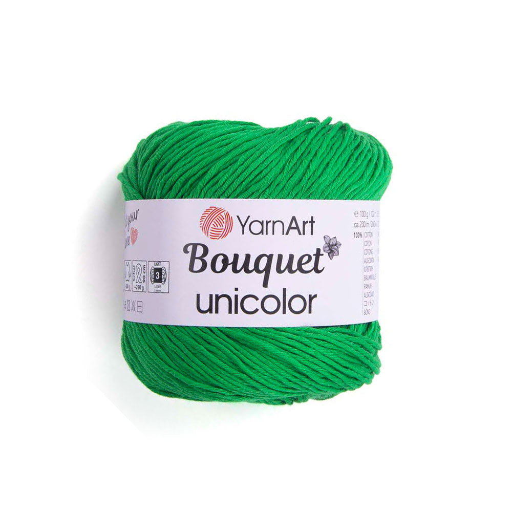 חוטי כותנה לסריגת יד BOUQUET UNICOLOR 100g/200m