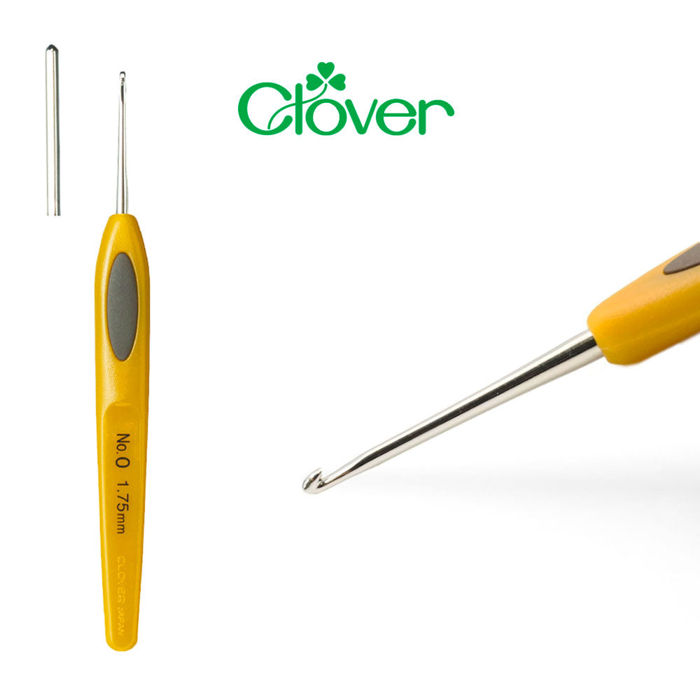 מסרגת קרושה מפלדה לחוטים דקים – ‎1.25-1.75 מ״מ Clover Soft Touch