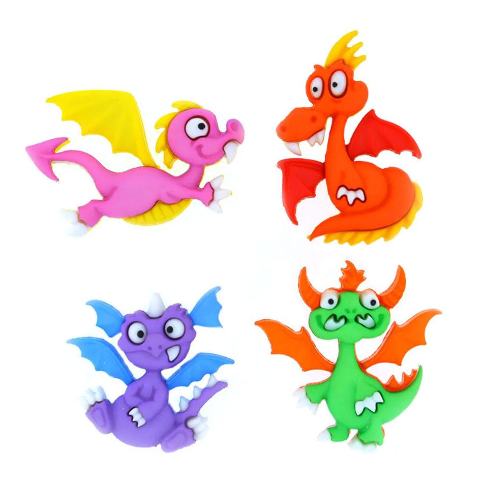 דרקונים מהאגדות - כפתורים מעוצבים