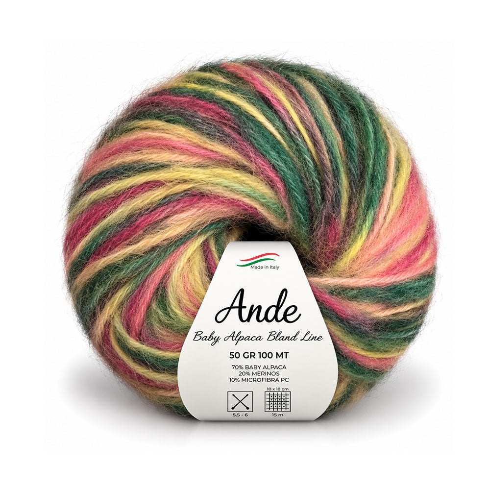 צמר בייבי אלפקה ומרינו ANDE PRINT 50g/100m