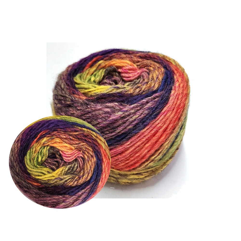 חוט צמר איטלקי מחליף צבעים 100g/180m PAGLIACCIO