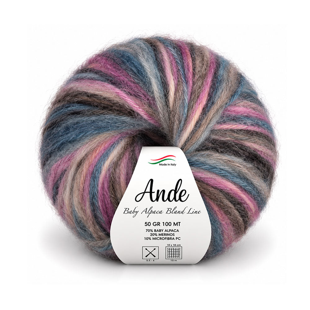 צמר בייבי אלפקה ומרינו ANDE PRINT 50g/100m