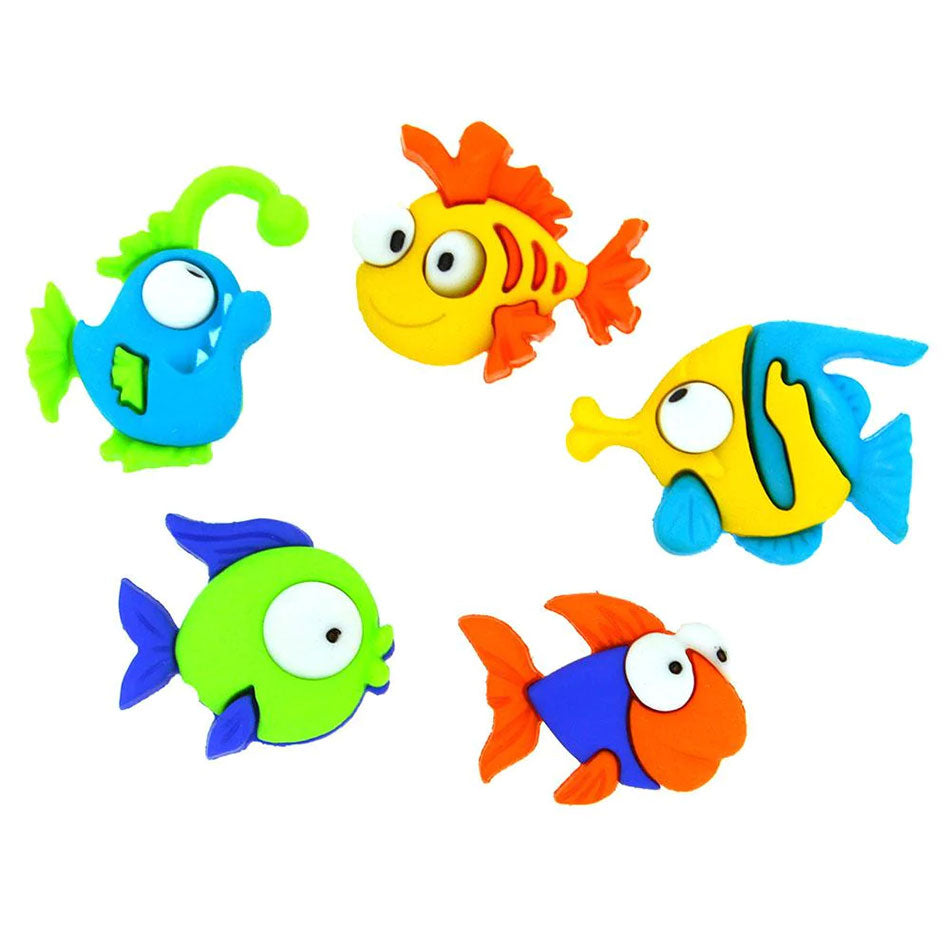 דגים צבעוניים - כפתורים מעוצבים