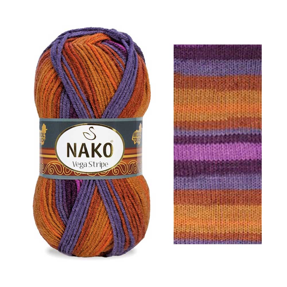 צמר מתחלף פסים למסרגות 4-6 VEGA STRIPE