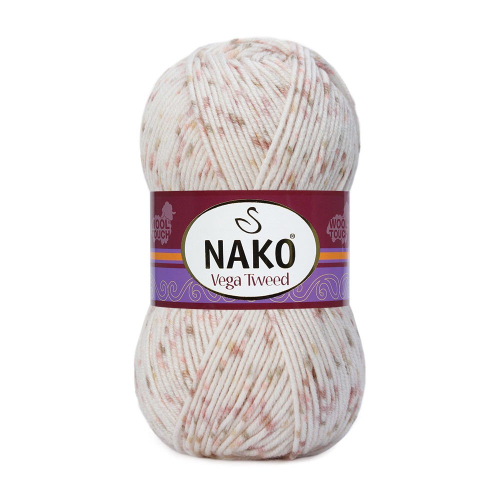 צמר טוויד עם נגיעות עדינות של צבע למסרגות 4-6 VEGA TWEED