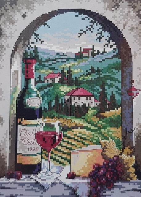 ערכת רקמה בד גבינה מודפס עם חוטים 068