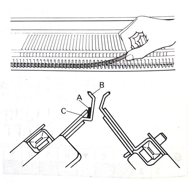 פס עזר לסריגה עם חוט דק