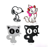 אפליקציות בגיהוץ דמויות של חתול וסנופי