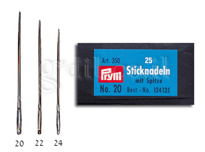 סט 25 מחטים חדות לרקמה ותפירה מס׳20-24