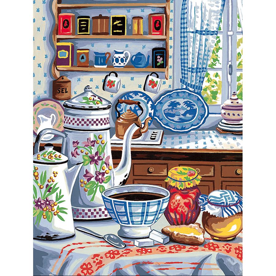 בד קנבס  לרקמה עם ציור מודפס בגודל 50X65 ס״מ 133.3438