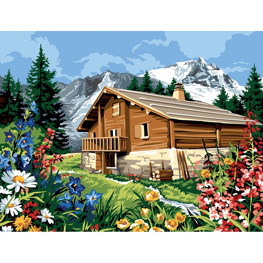 בד קנבס לרקמה עם ציור מודפס בגודל 60X80 ס״מ 152.41