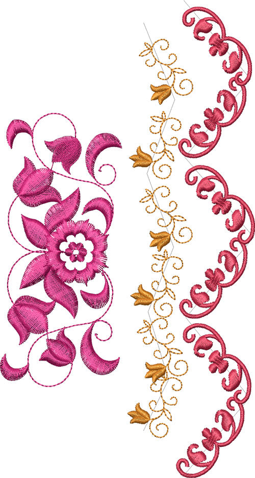 דוגמאות רקמה למכונת רקמה קובץ  שוליים