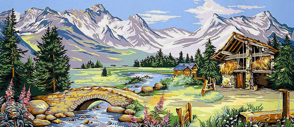 גובלן לרקמה עם ציור מודפס 173.3064