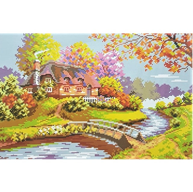 ערכת רקמה בד גבינה מודפס עם חוטים 189