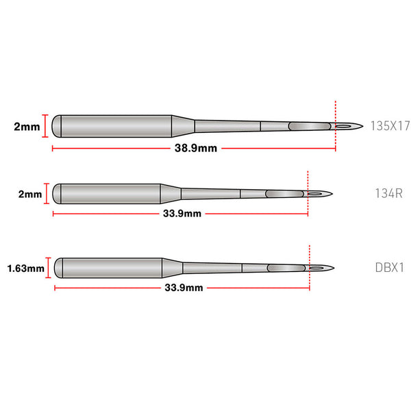 מחט תעשייתי 135x17 שמץ׳ למכונות יוקי, זינגר