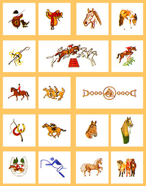 דוגמאות למכונת רקמה רוכבי סוסים