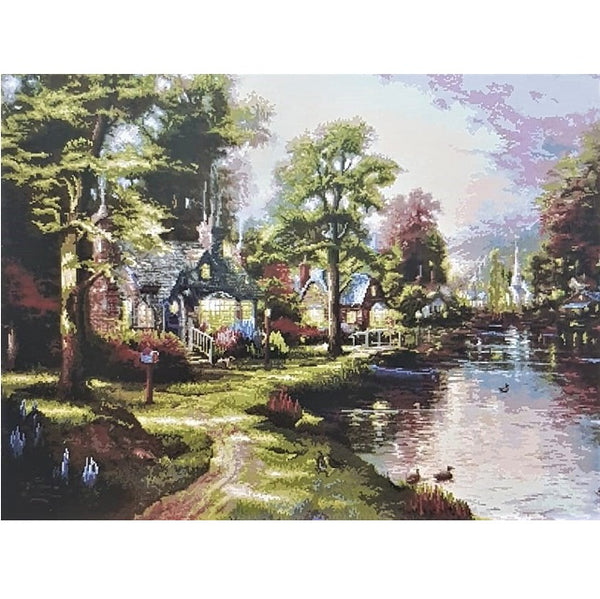 ערכת רקמה בד גבינה מודפס עם חוטים 335