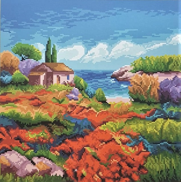 ערכת רקמה בד גבינה מודפס עם חוטים 342