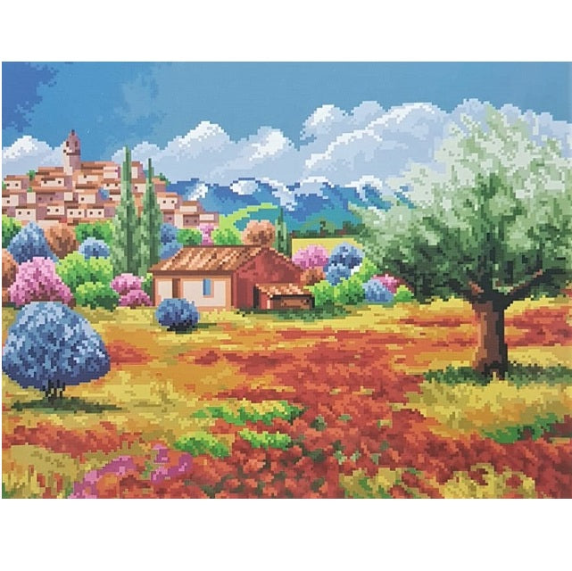 ערכת רקמה בד גבינה מודפס עם חוטים 355