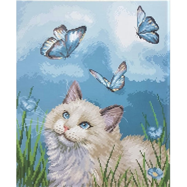 ערכת רקמה בד גבינה מודפס עם חוטים 397