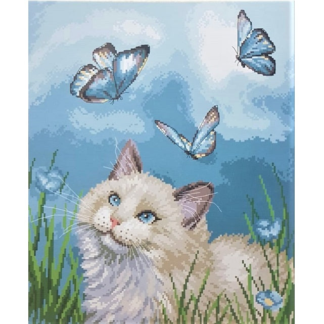 ערכת רקמה בד גבינה מודפס עם חוטים 397