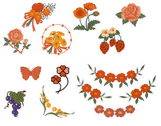 דוגמאות רקמה למכונת רקמה קובץ  פרחים