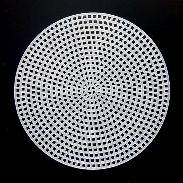 קנבס פלסטיק לרקמה עגול מס  לבן