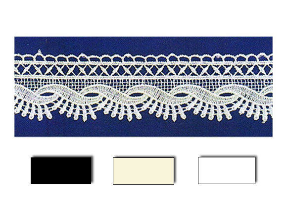 תחרת גיפור לבן/קרם/שחור