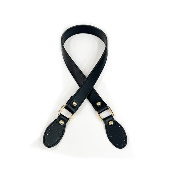 רצועה דמוי עור עם טבעת ריבוע לתיק