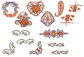 דוגמאות רקמה למכונת רקמה קובץ  פרחים תחרה