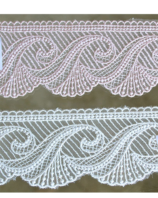 תחרת גיפיור רקומה על טול