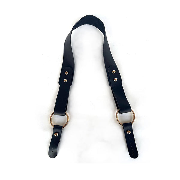 רצועה דמוי עור עם טבעות לתיק