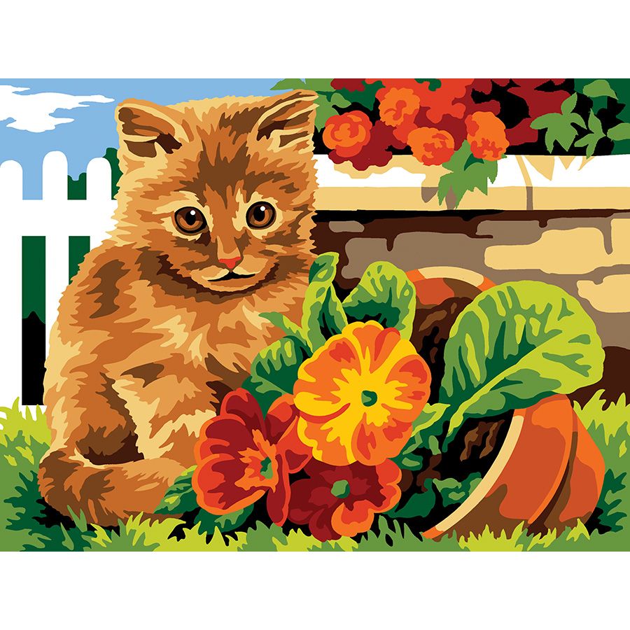 בד קנבס לרקמה עם ציור מודפס גודל 40X50 ס״מ 926.363